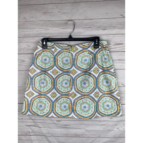 Karli Smith Designs Skirt Womens size 4 Preppy‎ Mini Green Blue Pink Floral - Picture 2 of 5